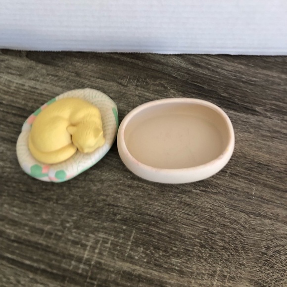 Vtg Hallmark Sleeping Cat Trinket Box - Picture 7 of 15